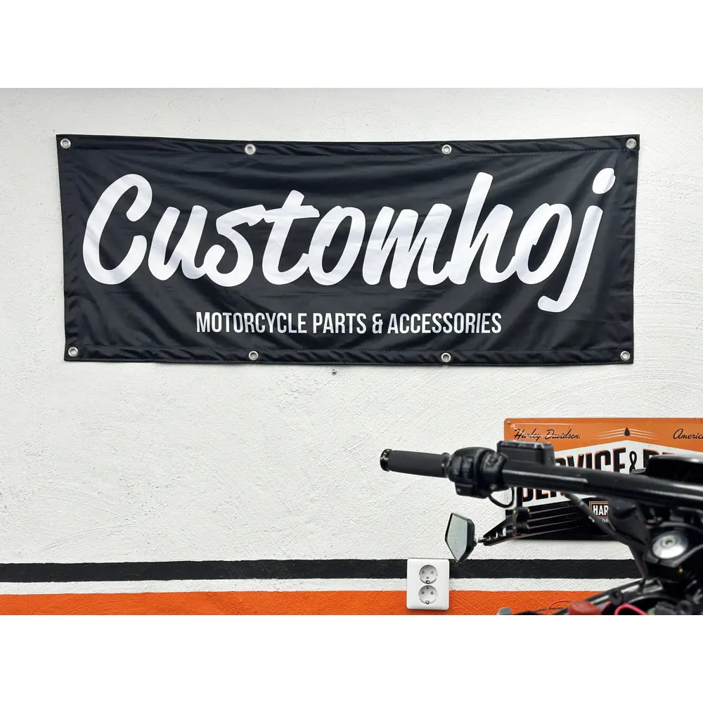 Customhoj Script Workshop MC Banner Svart / Vit