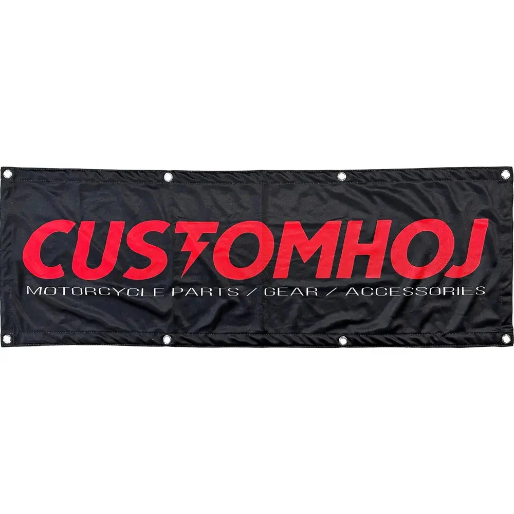 Customhoj Thunder Workshop MC Banner Röd / Svart