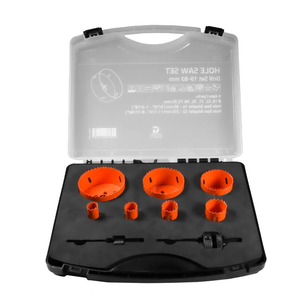 Hole Saw Bi-Metal Cobolt Adjust 9 delar 19,22,27,35,58,73,83 mm