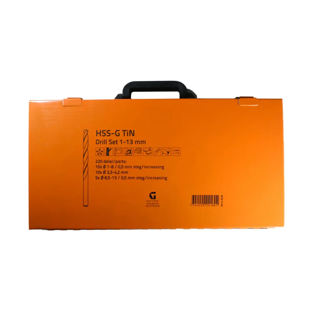 HSS-G TiN Drill Ordna 1-13mm 220 delar