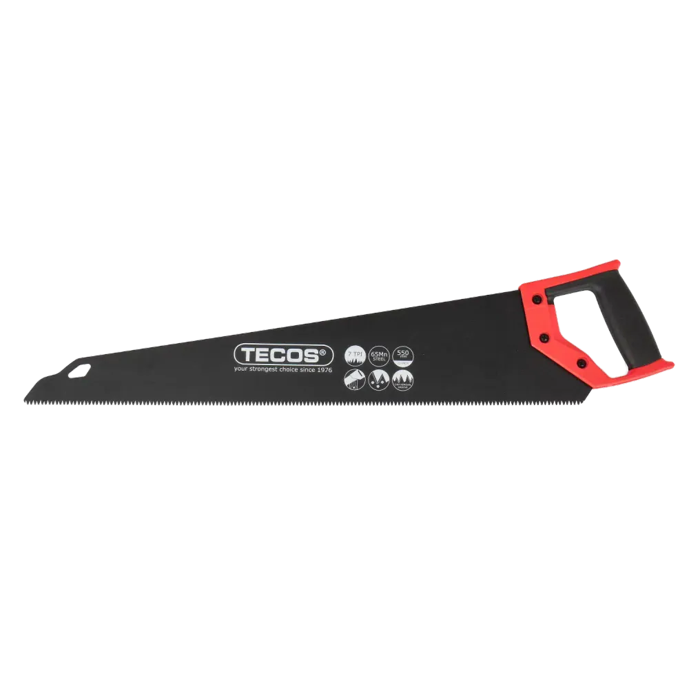 TECOS Handsåg TX227 – 65Mn Stål, Teflonbelagd, 550 mm, 7 TPI
