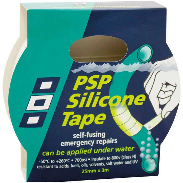 Psp silikontejp svart 25 mm x 3 m