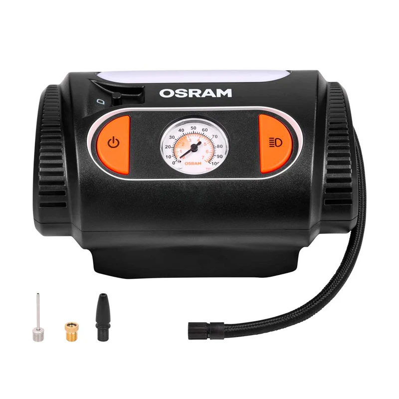 Osram TYREinflate 2110 - Dækpumpe med analogt manometer, 12V, 3m kabel