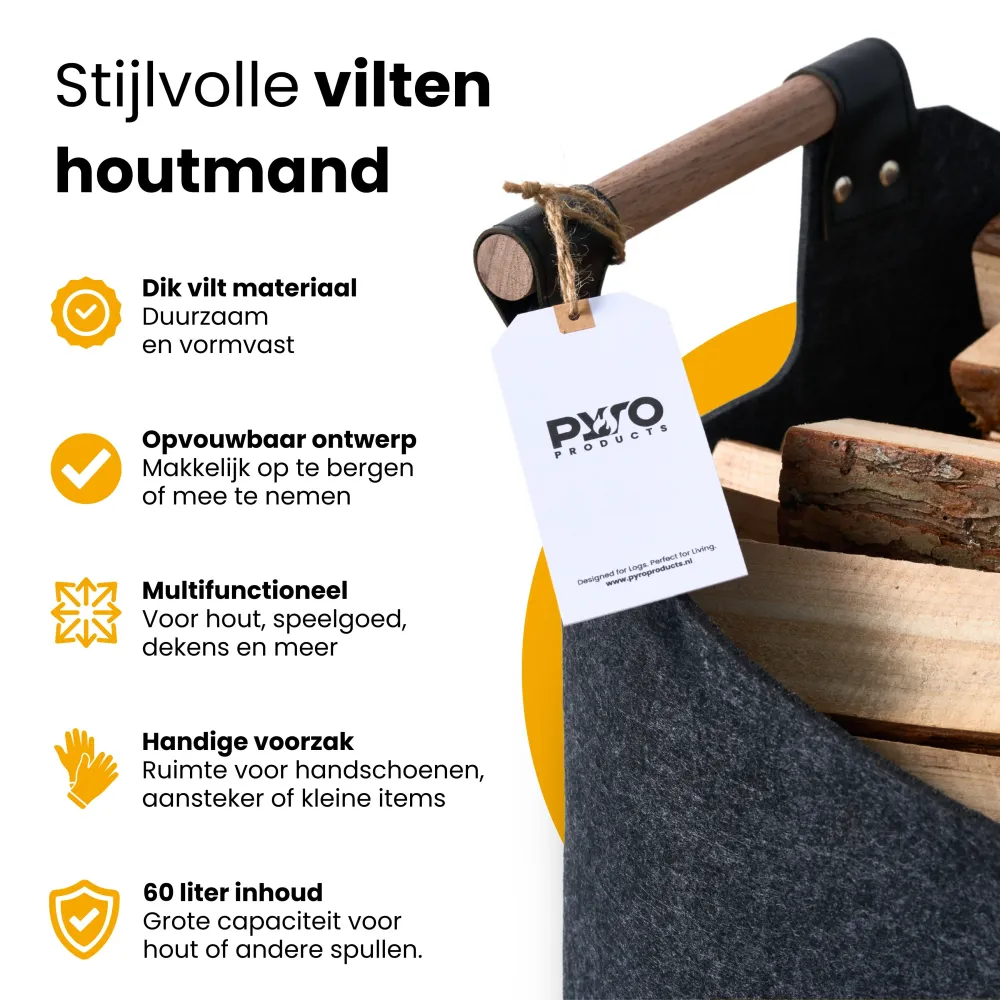 PyroProducts® (Trä) Förvaringskorg