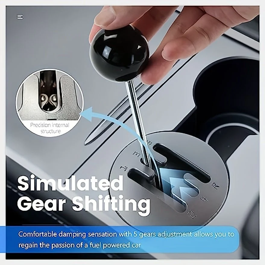 Tesla Model 3/Y Manual Shift Knob - Sleek Acrylic ABS, Single -Gear Spak för inre uppgradering - Tesla -gåvor
