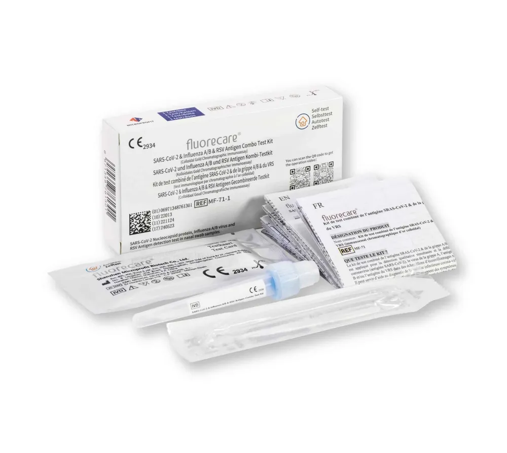 fluorecare Corona & Influensa /B & RSV Antigen Kombitest
