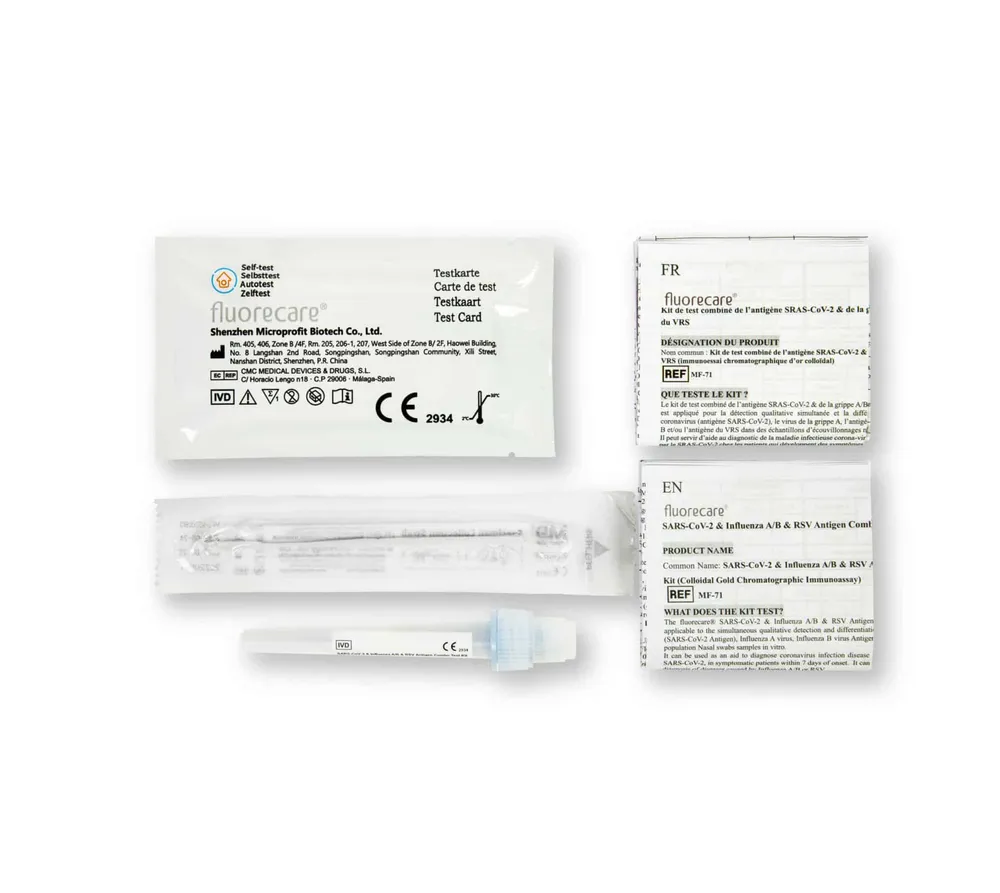 fluorecare Corona & Influensa /B & RSV Antigen Kombitest