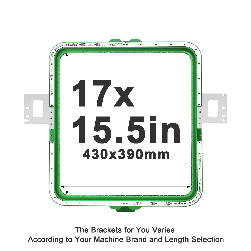 MaggieFrame magnetisk broderiram 17″×15.5″ (430×390 mm) för Ricoma broderimaskiner, ej EM1010