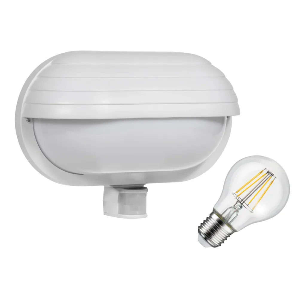 Maclean väggarmatur, med PIR-sensor, max. 60W, 180°, MCE33 W + LED 11W