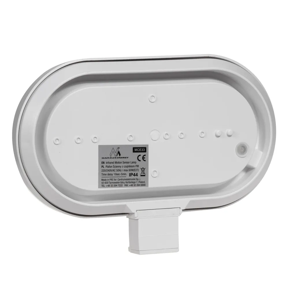 Maclean väggarmatur, med PIR-sensor, max. 60W, 180°, MCE33 W + LED 11W