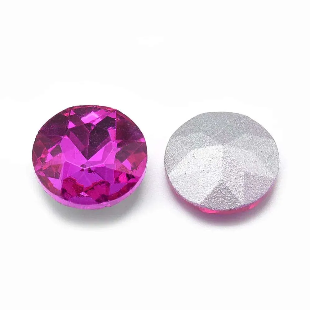 Kinesisk Strass - Round stone Camellia 8mm 1 styck