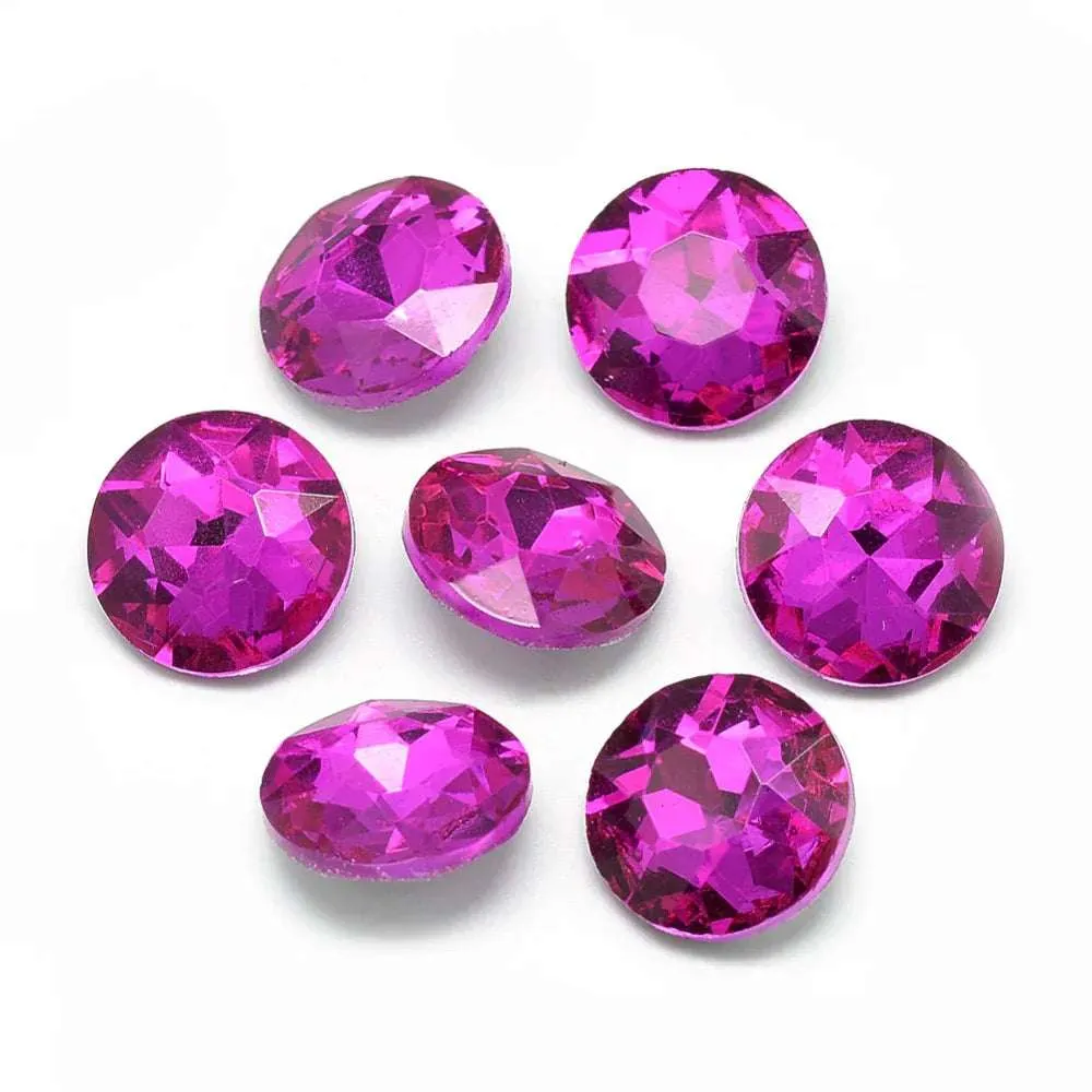 Kinesisk Strass - Round stone Camellia 8mm 1 styck