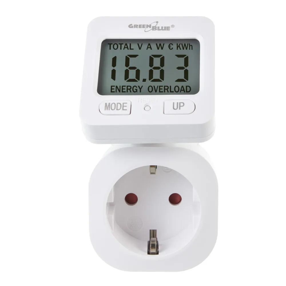 GreenBlue energimätare, wattmätare, 16A, max. 3680W, subminne, GB615 F