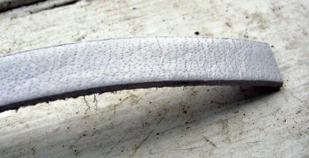 Läderrem Platt Bred - Snö, 10x2mm, 20 cm