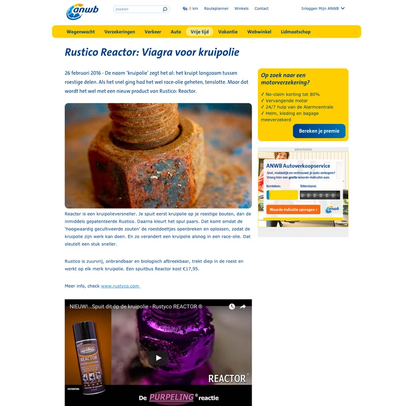 Rustyco, Reaktionsspray med PURPELING ® - 300ml