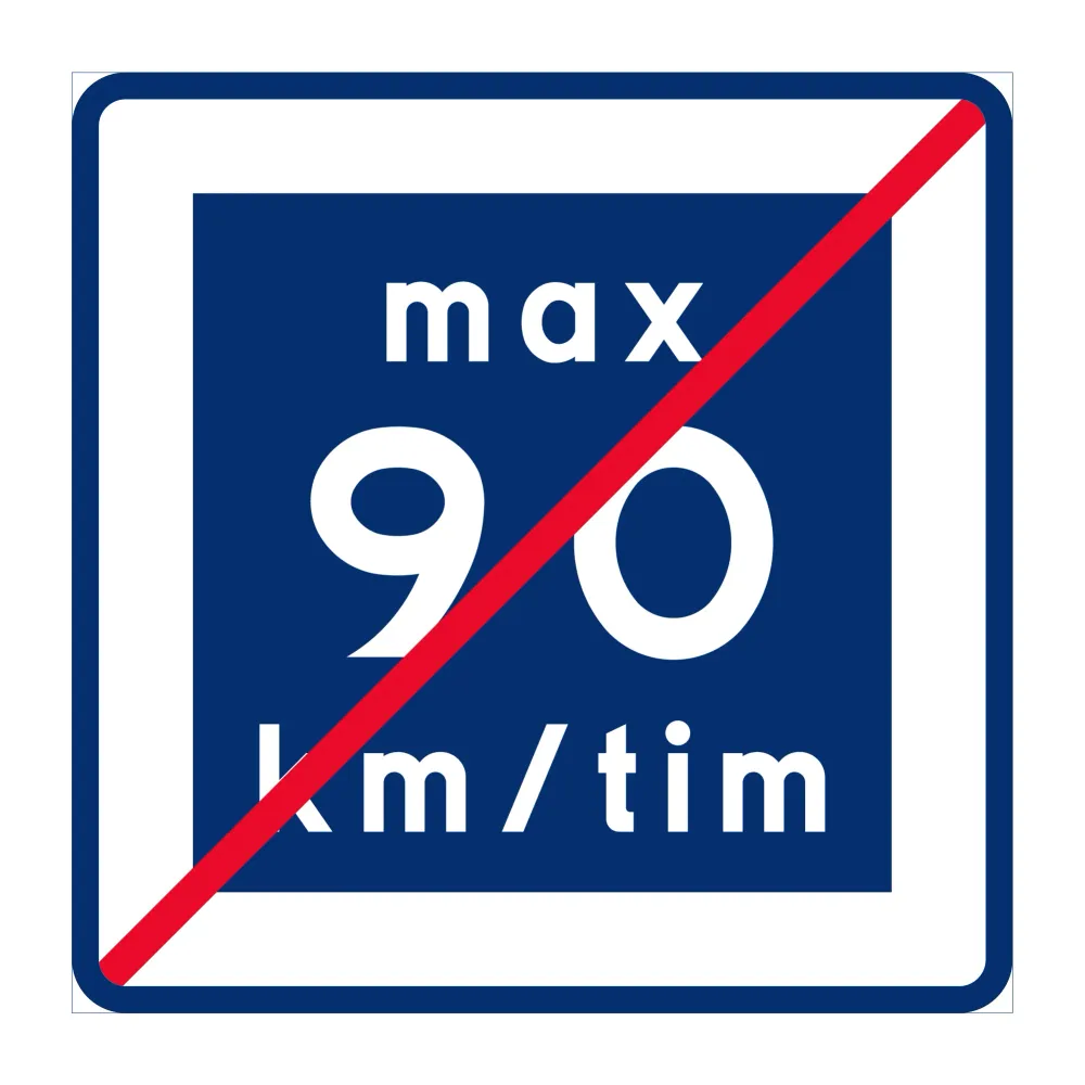 E12-9 Rekommenderad lägre hastighet upphör 90 km/h 400mm