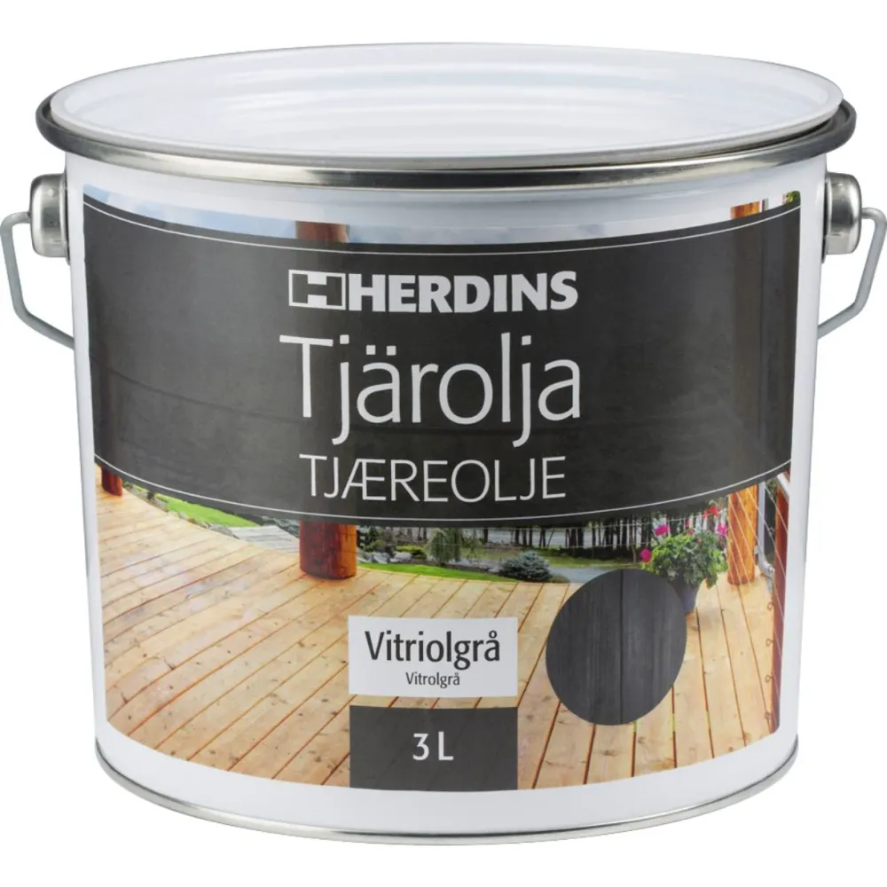 Herdins Tjärolja 3L – Skydd för trä utomhus Svart
