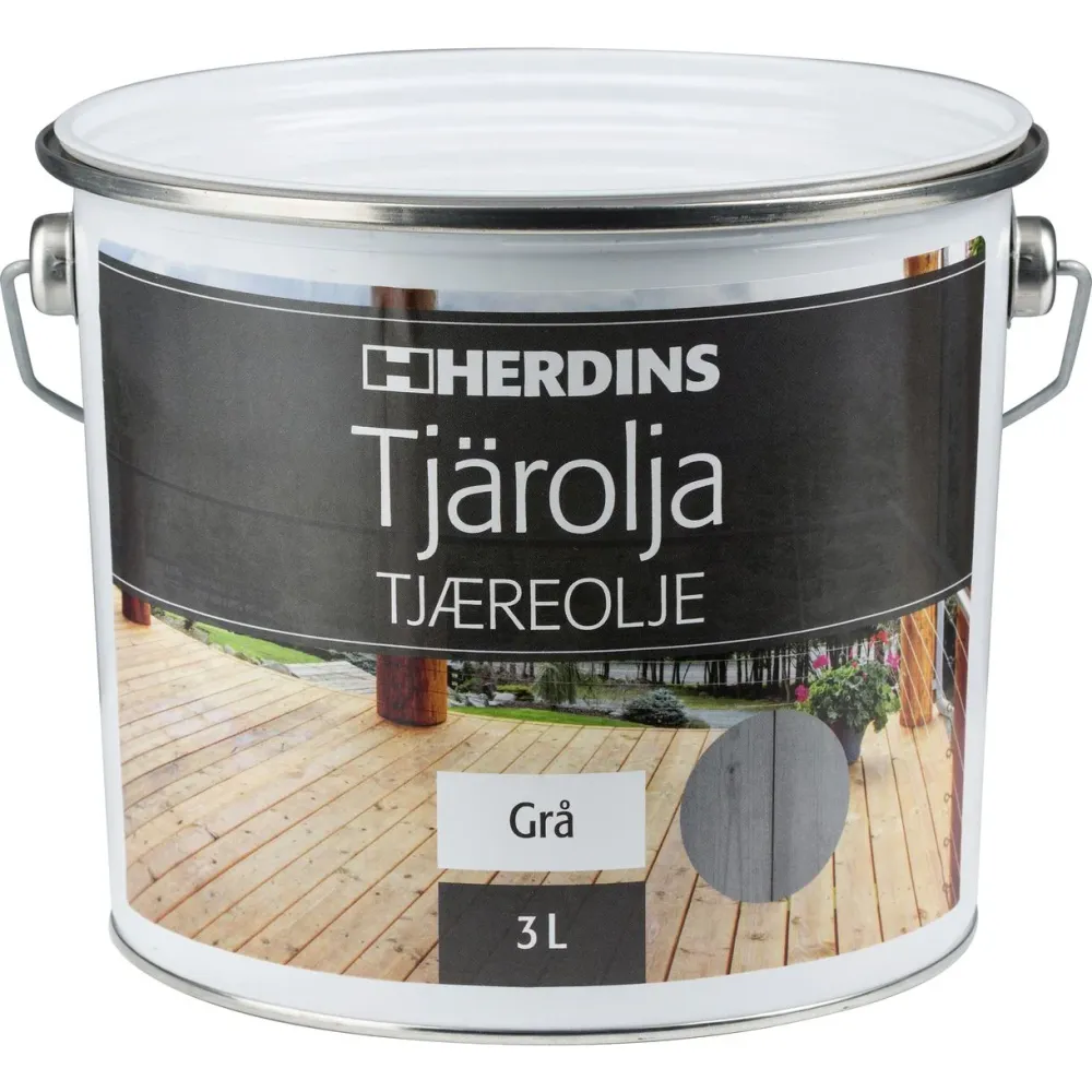 Herdins Tjärolja 3L – Skydd för trä utomhus Svart