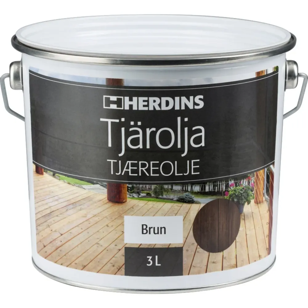 Herdins Tjärolja 3L – Skydd för trä utomhus Svart