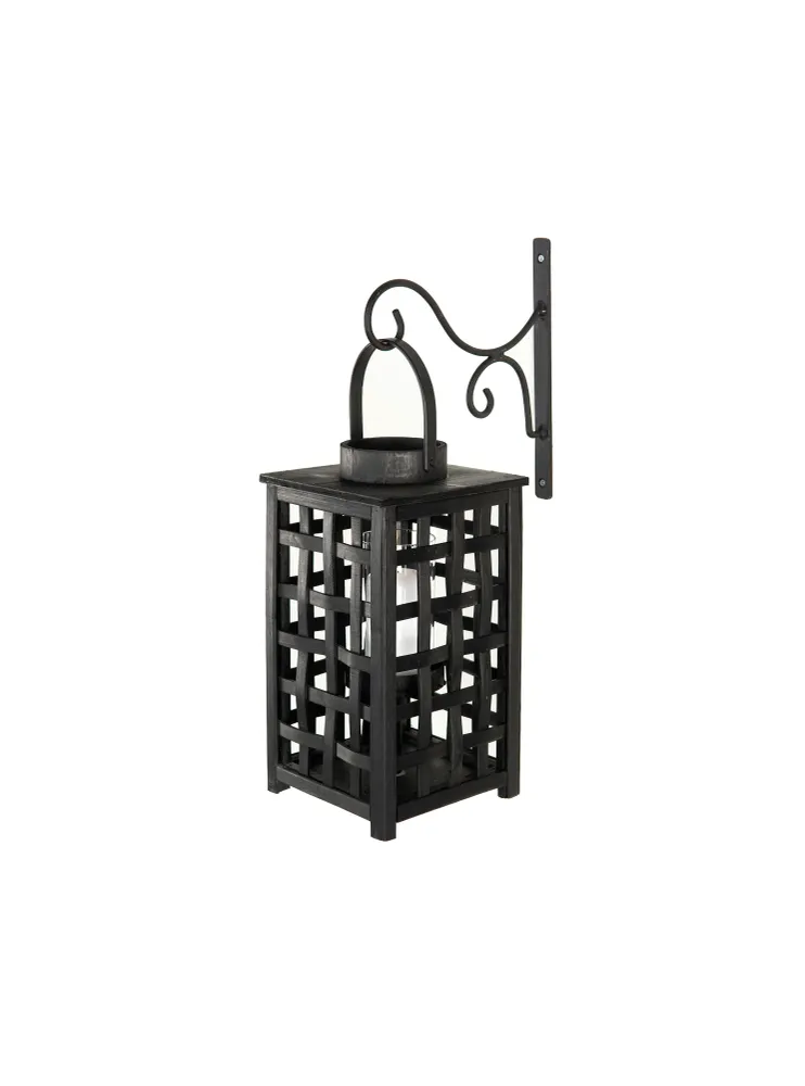 Krok LYKTA svart all-metal 26x2x27cm