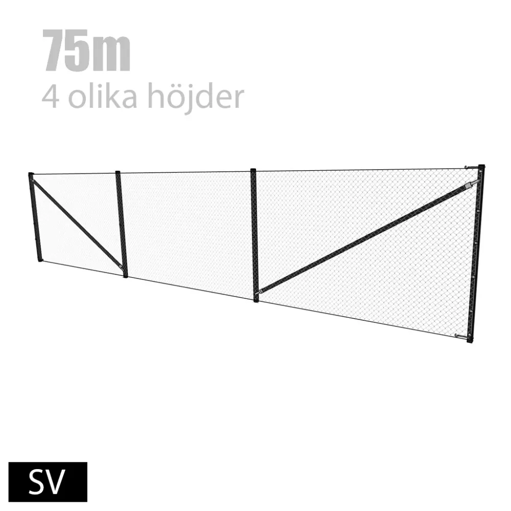 Stängselpaket 75m Kolsvart