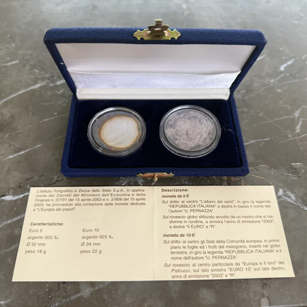 Silvermynt 5 € 10 € Folkens Europa