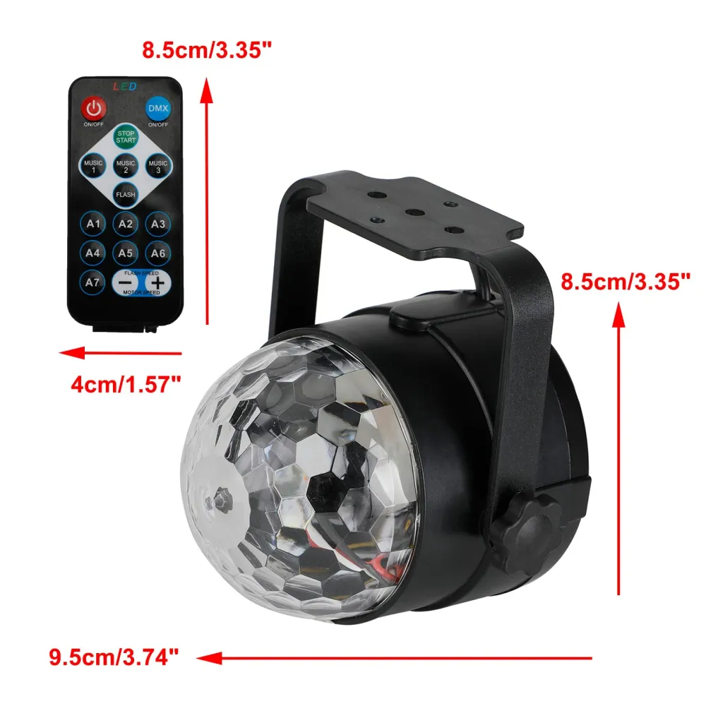 Disco Light Magic Ball LED Light RGB Rotating Club DJ Stage Light med avlägsna