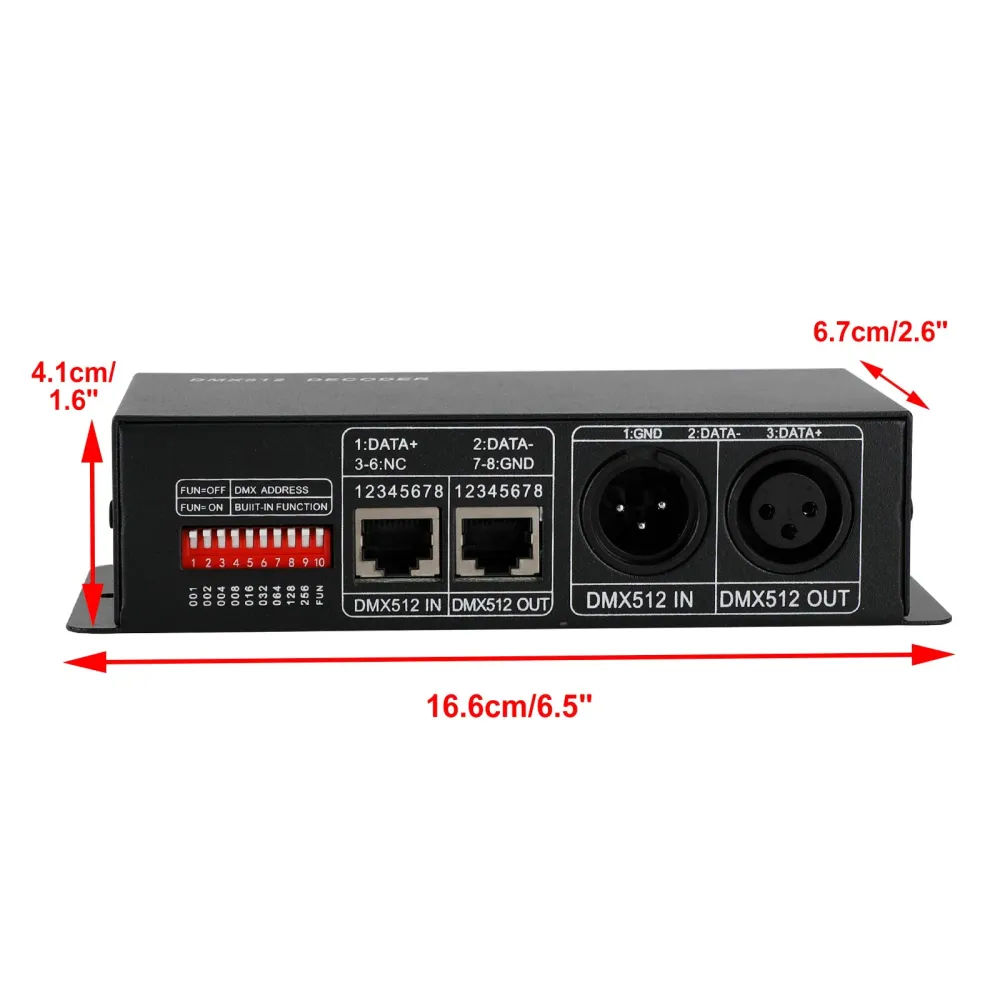 LED RGB Controller 3x8a avkodare med digital display 3-kanal DMX512-3CH