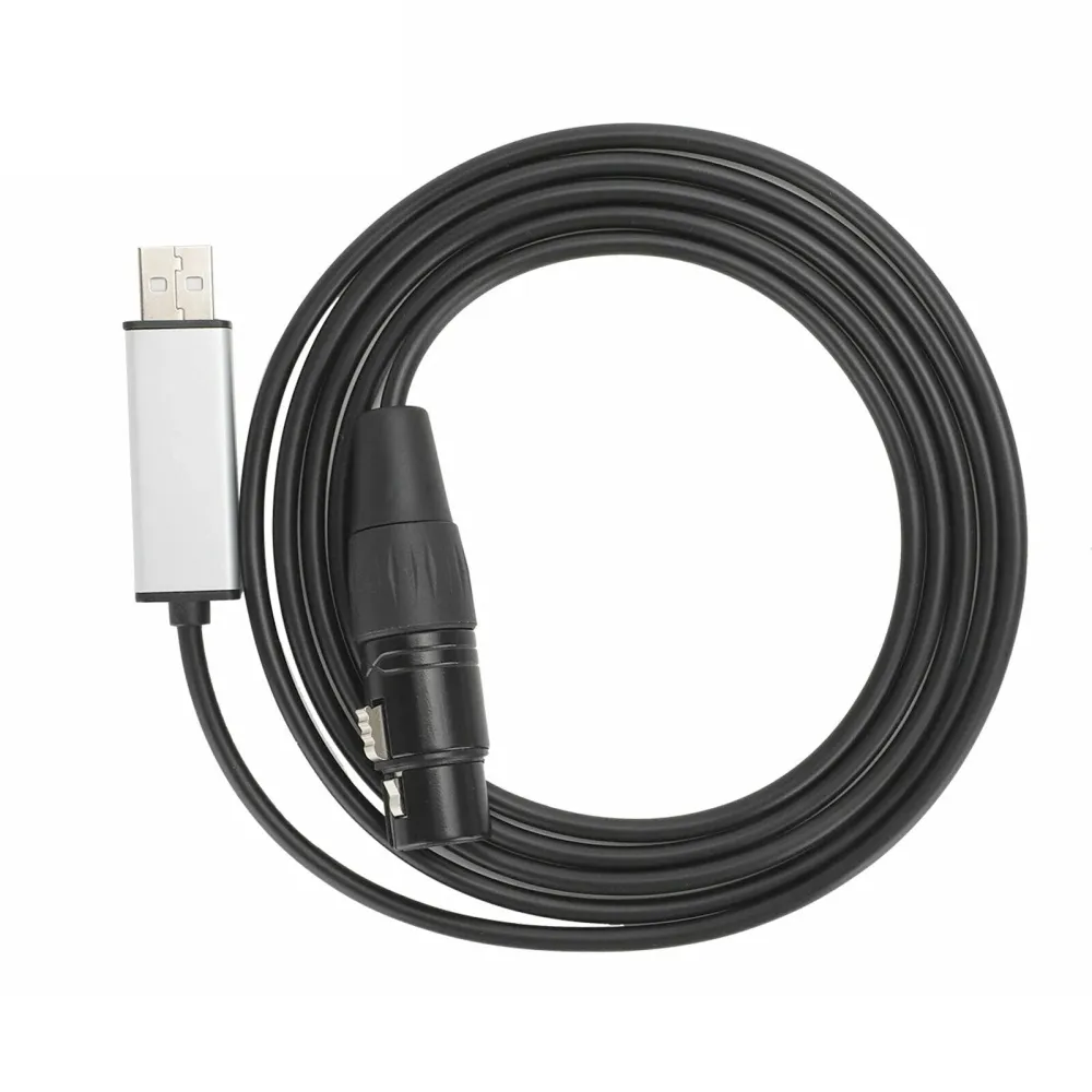 USB till DMX -gränssnittsadapter DMX512 Steg Ljuskontrollkabel för dator