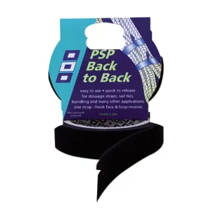 PSP, kardborreband, svart 25 mm x 2 m (1 st.)