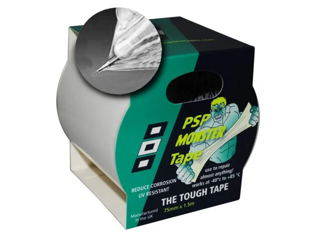 PSP, Monster gaffatejp, 75 mm x 1,5 m, klar, kraftig