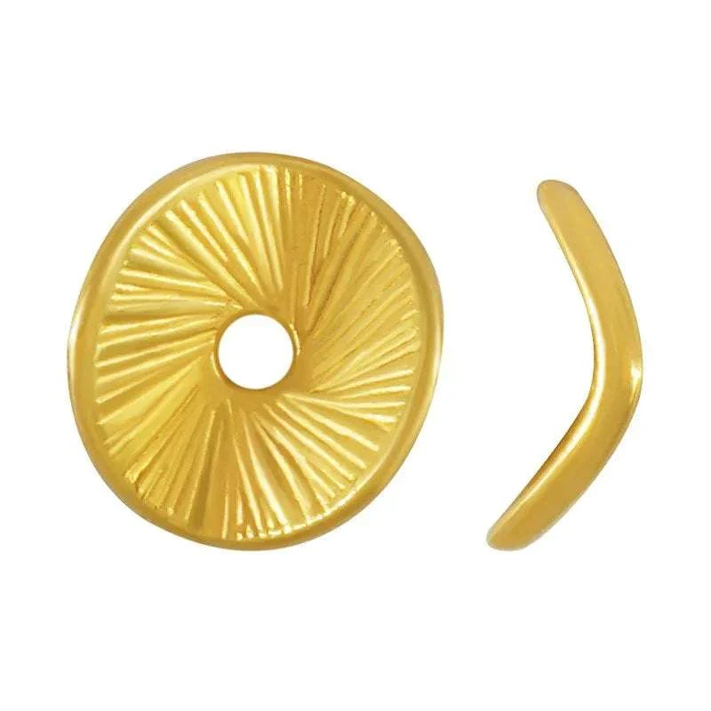 Mellandel 24K Guldpläterad - Böjd Platt Disc 8mm 5-Pack