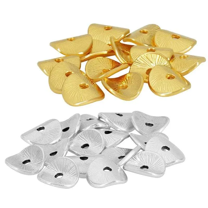 Mellandel 24K Guldpläterad - Böjd Platt Disc 8mm 5-Pack