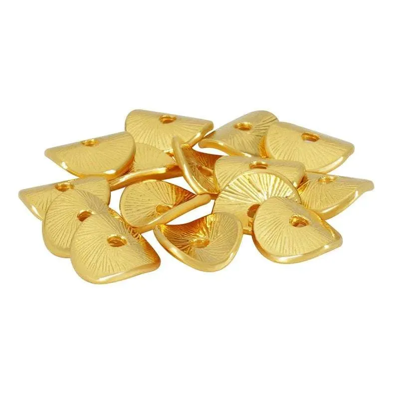 Mellandel 24K Guldpläterad - Böjd Platt Disc 8mm 5-Pack