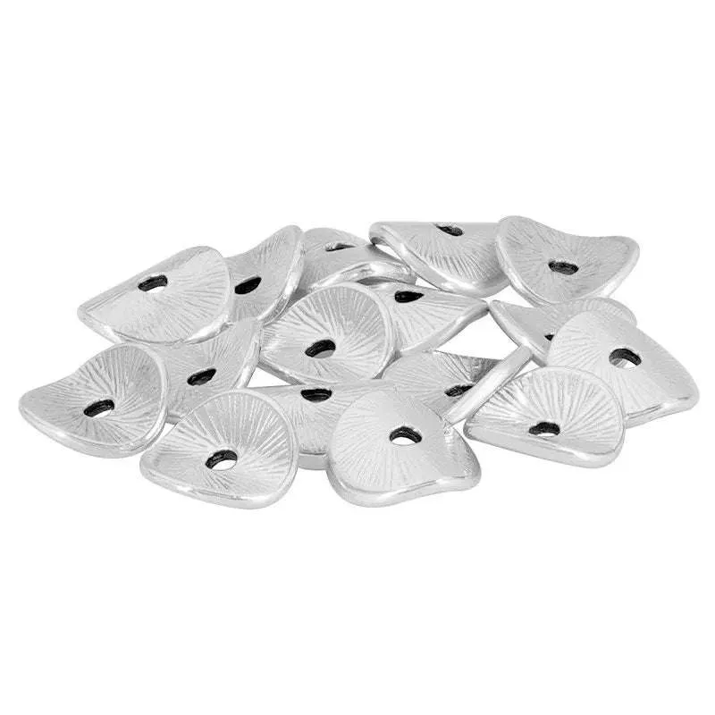 Mellandel silverpläterad - Böjd platt disc 8mm 5-pack
