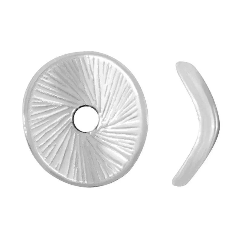 Mellandel silverpläterad - Böjd platt disc 8mm 5-pack