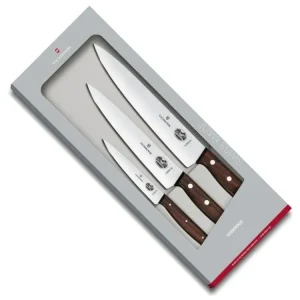 Victorinox Knivset, 3 st, 12/19/22 cm, handtag i rosenträ