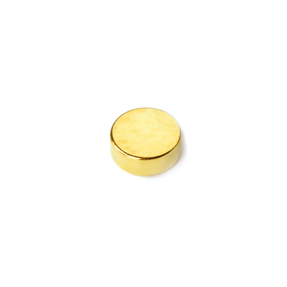 Supermagnet 10x4 mm, Skiva (guld)