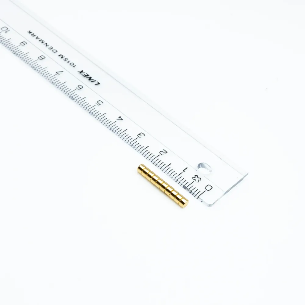 Supermagnet 3x2 mm, Skiva (guld)