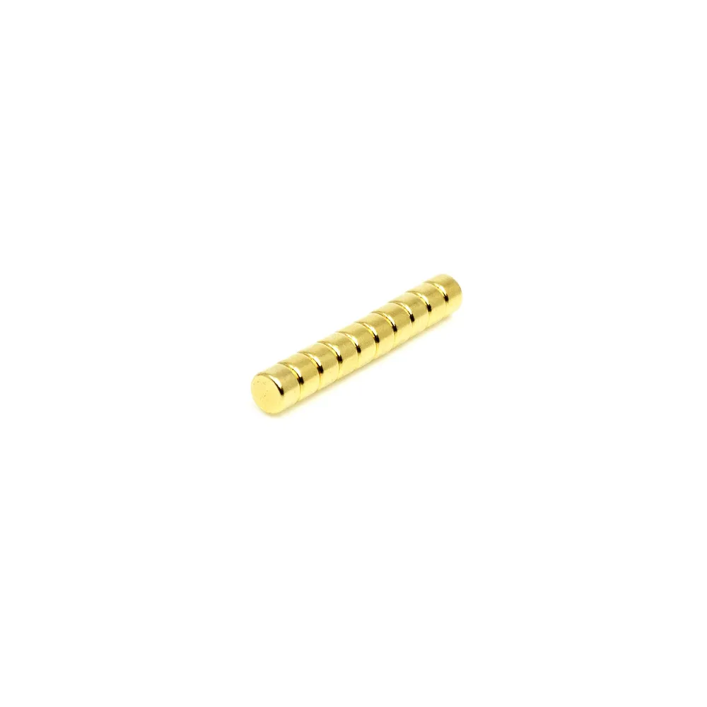 Supermagnet 3x2 mm, Skiva (guld)