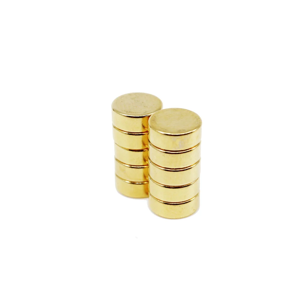 Supermagnet 8x3 mm, Skiva (guld)