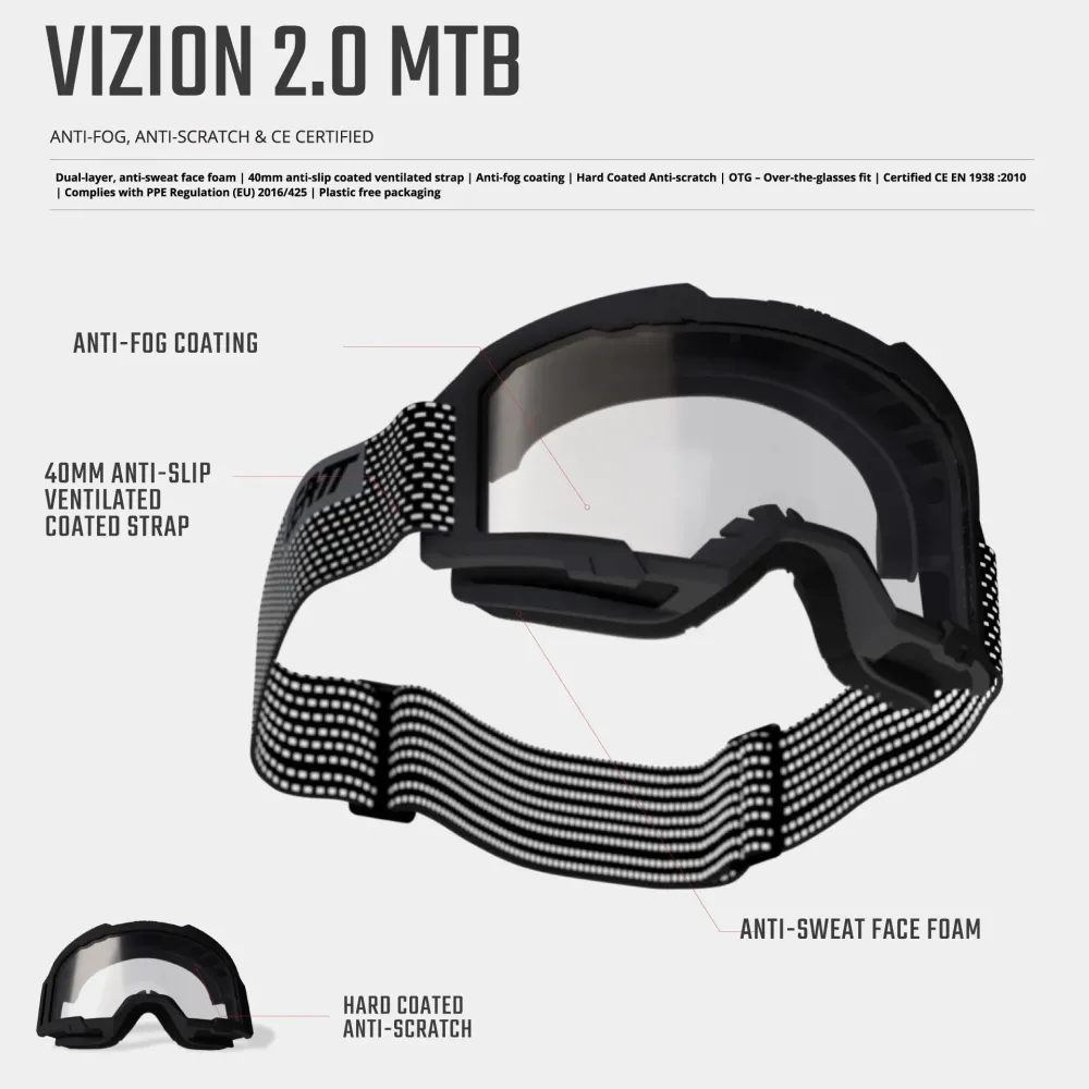 LEATT VIZION 2.0 MTB-skyddsglasögon Lila Klar Sköld