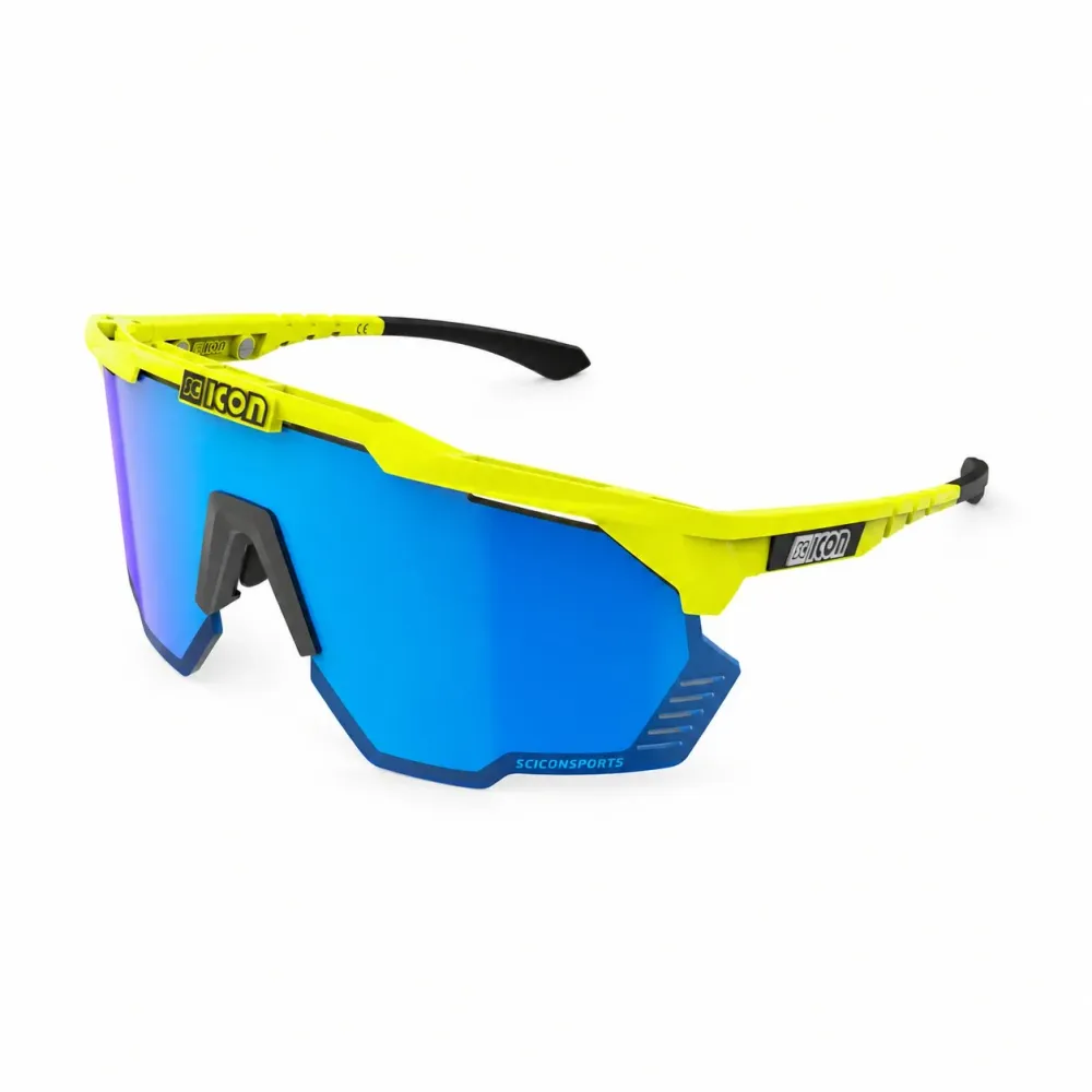 Skyddsglasögon SCICON AEROSHADE KUNKEN Fluo Yellow Multimirror Blue