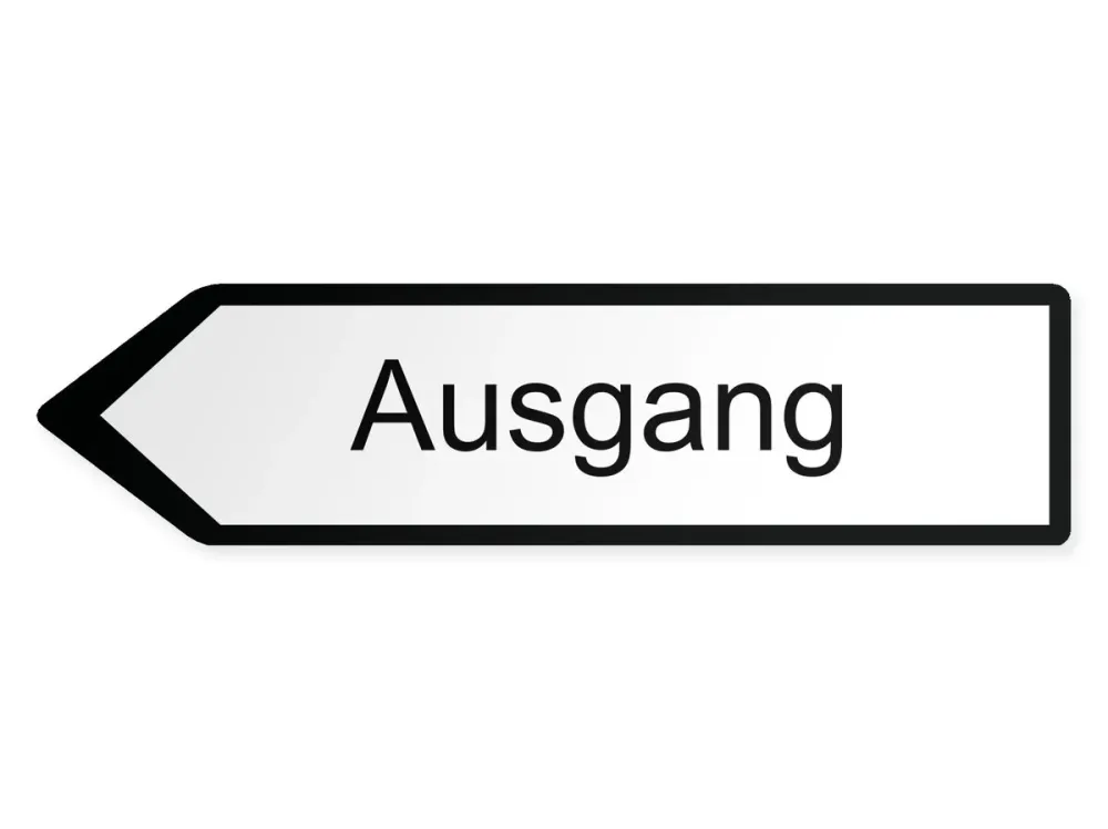 Ausgang Wegweiser Links, 60 x 15 cm