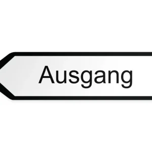 Ausgang Wegweiser Links, 80 x 20 cm