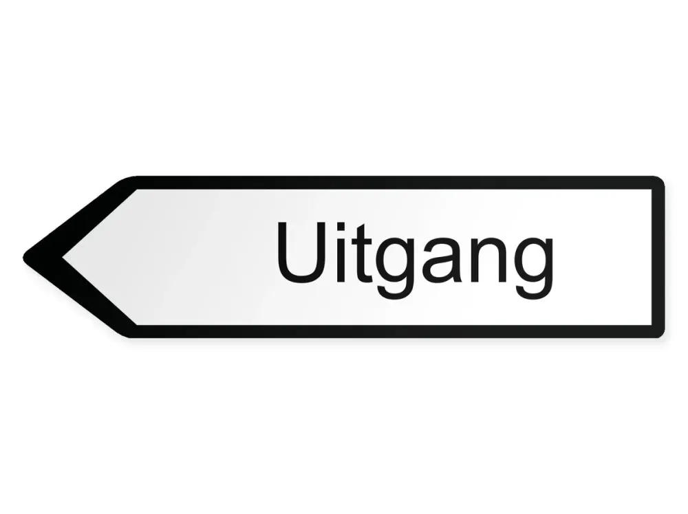 Ausgang Wegweiser Links, 80 x 20 cm