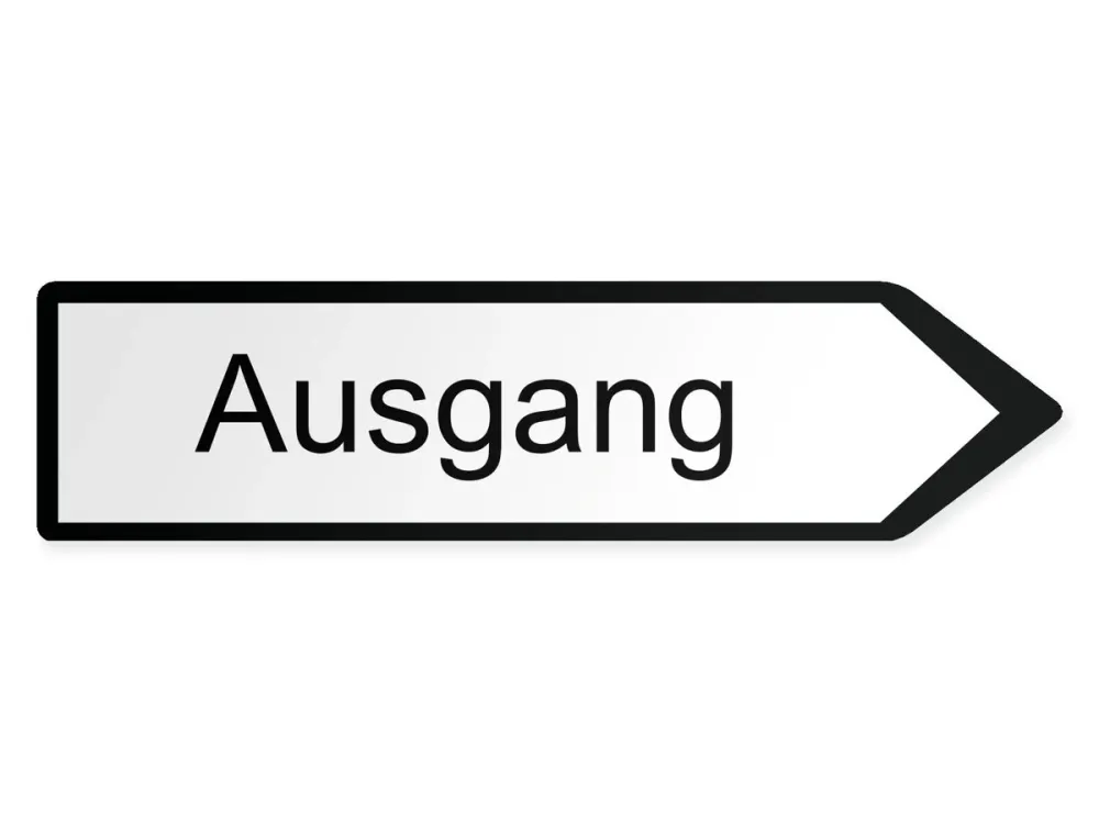 Ausgang Wegweiser Rechts, 40 x 10 cm