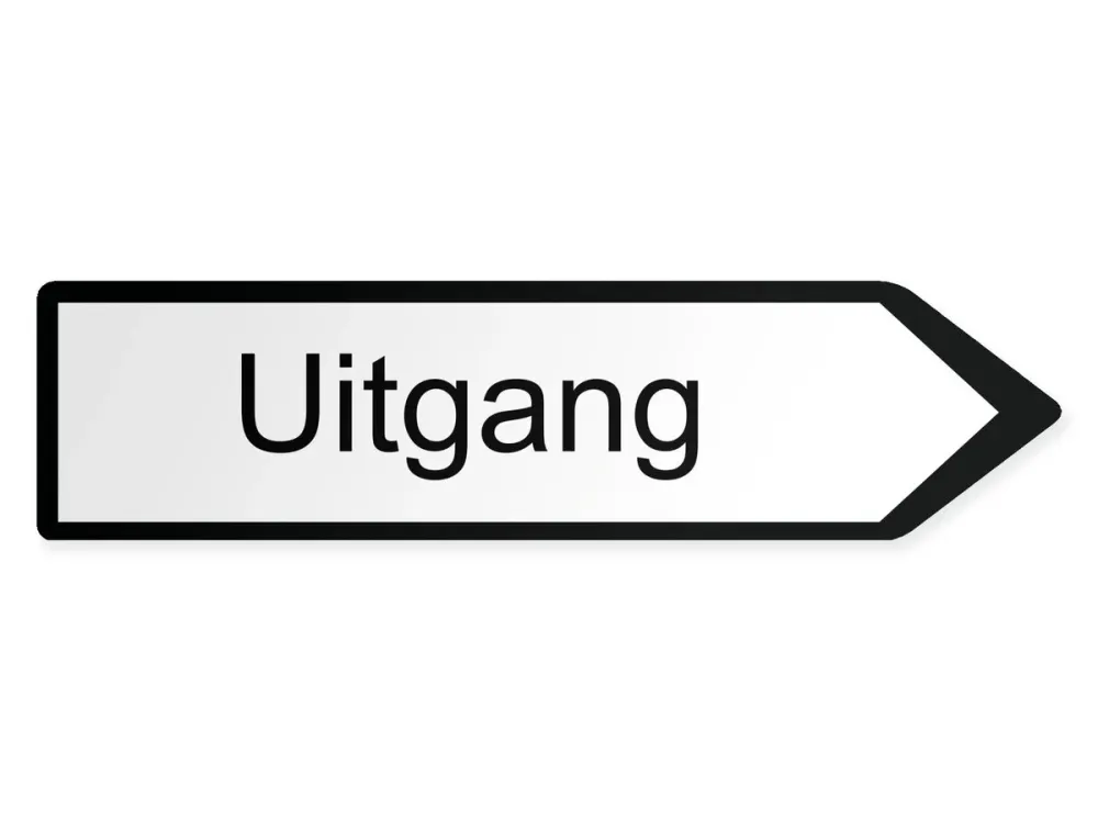 Ausgang Wegweiser Rechts, 40 x 10 cm