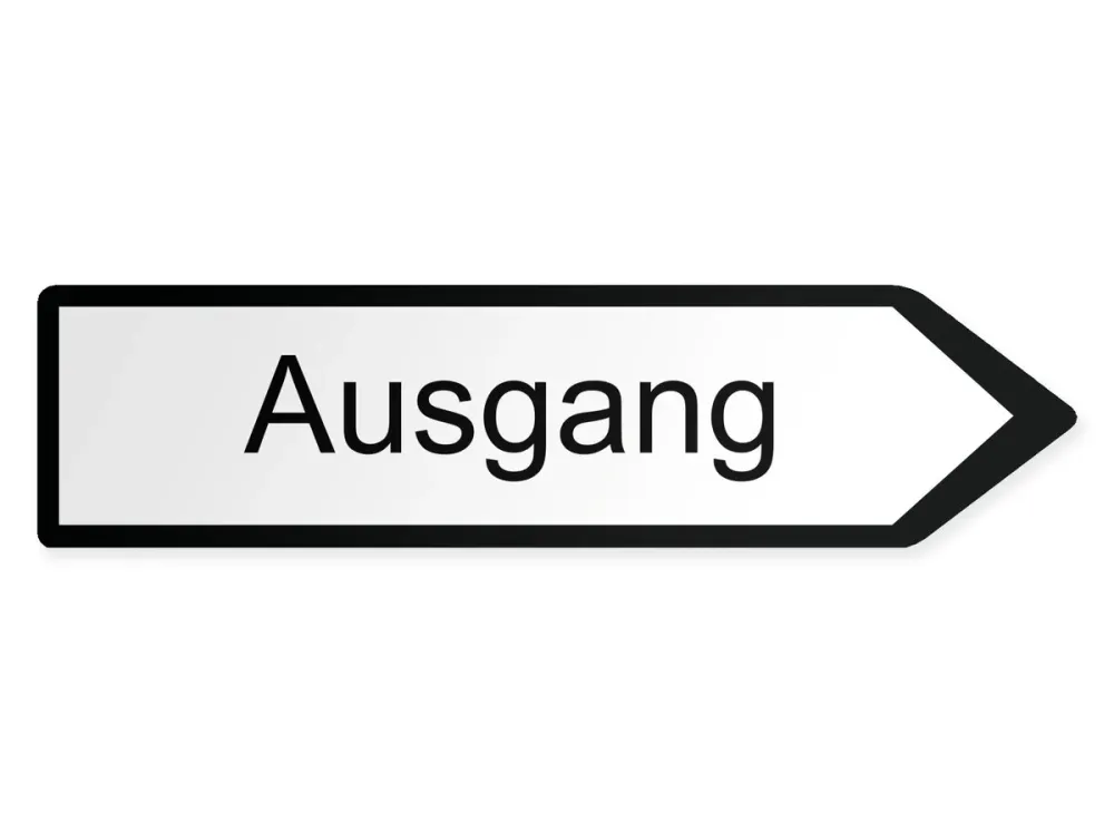 Ausgang Wegweiser Rechts, 60 x 15 cm