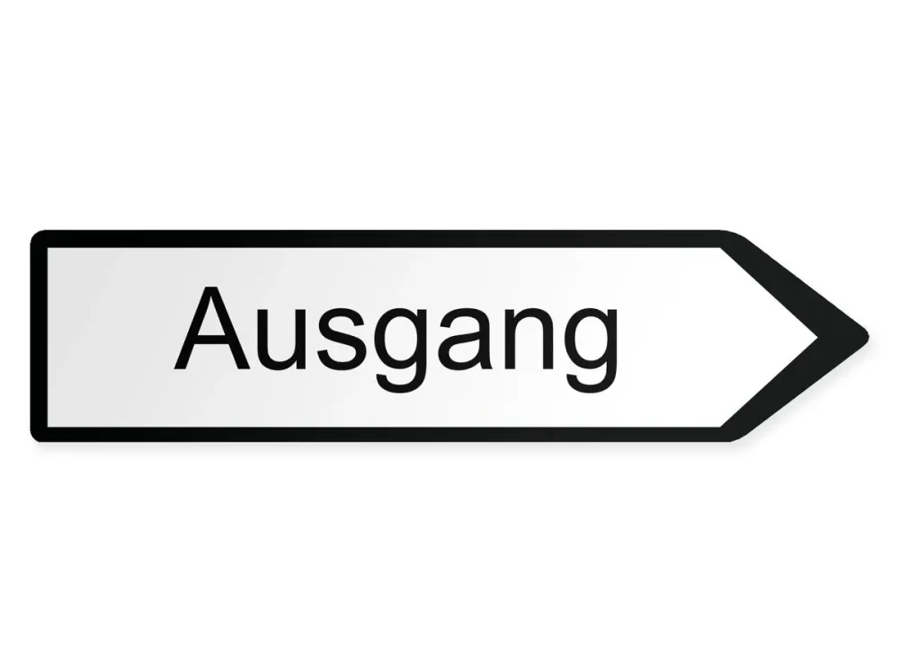 Ausgang Wegweiser Rechts, 80 x 20 cm